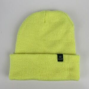 Chaos Neon Yellow High Vis Cuffed Beanie Knit Hat OS 15D32315 Canada‎ Made Gorp